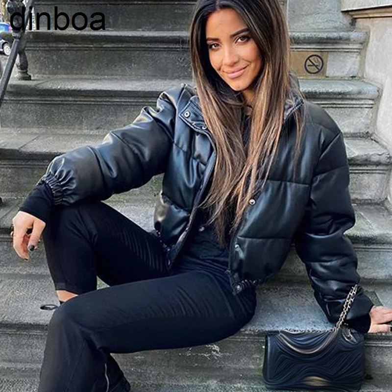 Зимние толстые теплые короткие парки Dinboa-cp, женские модные черные пальто из искусственной кожи, женские элегантные хлопковые куртки на молнии для женщин
Зимние толстые теплые короткие парки Dinboa-cp, женские модные черные пальто из искусственной кожи, женские элегантные хлопковые куртки на молнии для женщин