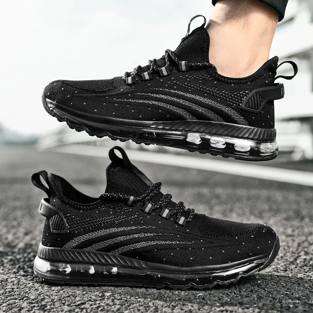 Full palm air cushion running shoes flying woven tide shoes men's shoes soft fabric shock absorption and compression
Full palm air cushion running shoes flying woven tide shoes men's shoes soft fabric shock absorption and compression