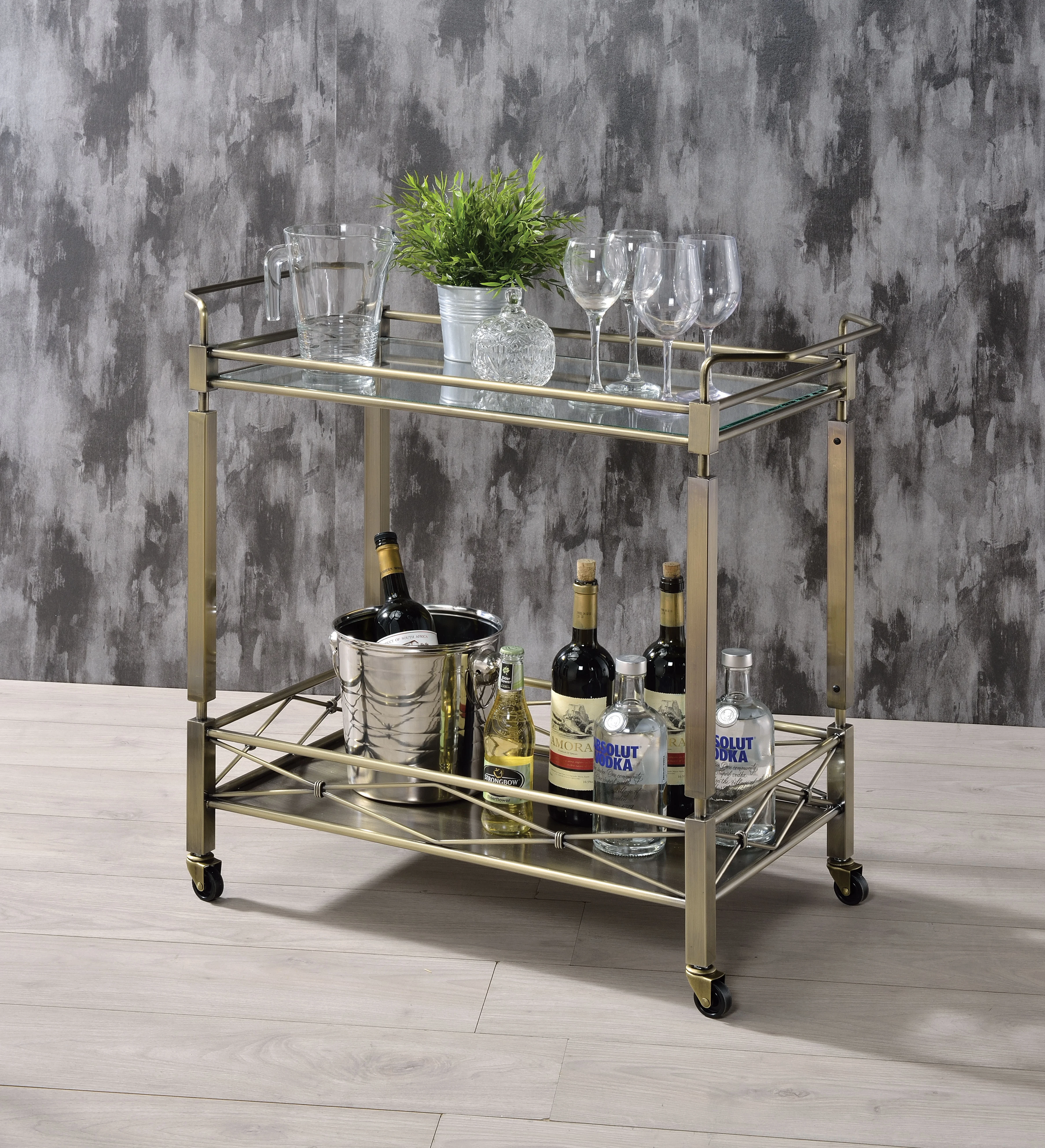 Serving Cart Open Compartments Auxiliary Rolling Cart Kitchen Greengrocer Cart Multi-purpose Trolley Antique Gold Clear Glass
Serving Cart Open Compartments Auxiliary Rolling Cart Kitchen Greengrocer Cart Multi-purpose Trolley Antique Gold Clear Glass