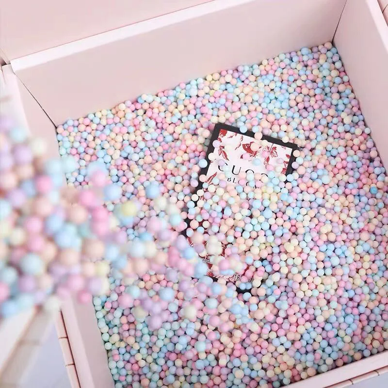 

10g/Bag Macarone Colorful Foam Ball 3-6mm DIY Gift Box Filler Candy Box Polystyrene Bead Decorations Wedding Flower Box Filler