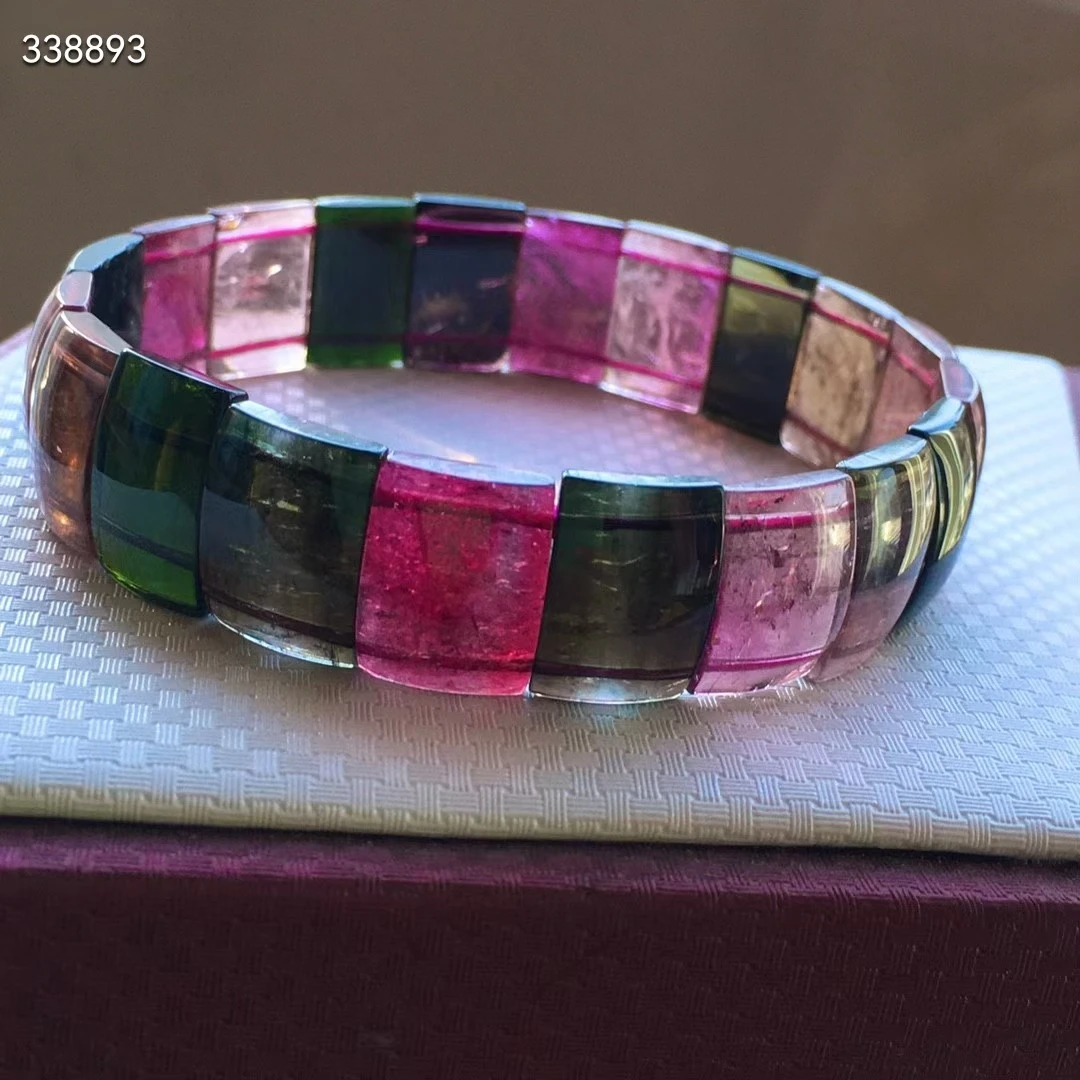 Natural Watermelon Tourmaline Clear Rectangle Beads Bracelet 15/10mm Red Tourmaline Colorful Women Men Jewelry AAAAAA
Natural Watermelon Tourmaline Clear Rectangle Beads Bracelet 15/10mm Red Tourmaline Colorful Women Men Jewelry AAAAAA
