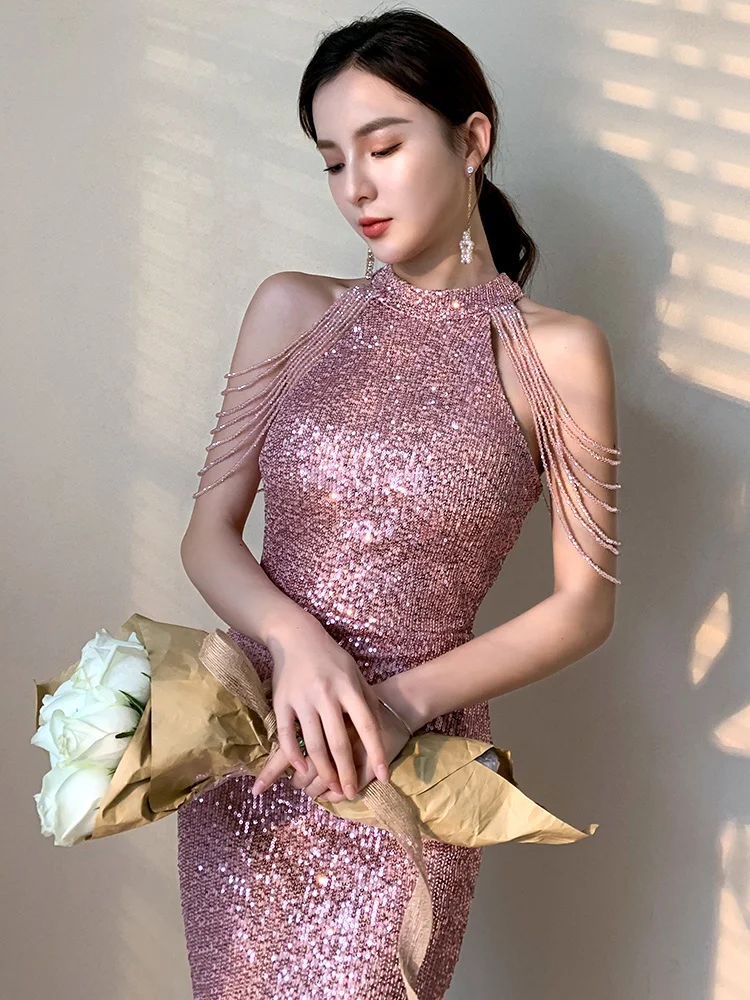 High end Evening Dress for Women 2023 New Fishtail Long Dress Temperament Sexy Dress High Quality Pink Heavy Industry Winter
High end Evening Dress for Women 2023 New Fishtail Long Dress Temperament Sexy Dress High Quality Pink Heavy Industry Winter