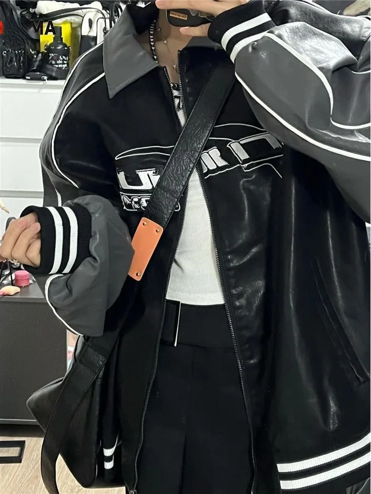 QWEEK Leather Jacket Bomber Woman Oversize Winter Varsity Long Sleeve Black Bombers American Vintage Embroidery Coat 2023 New In
QWEEK Leather Jacket Bomber Woman Oversize Winter Varsity Long Sleeve Black Bombers American Vintage Embroidery Coat 2023 New In