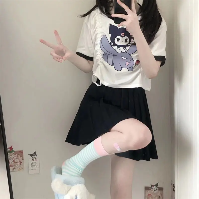 Новая Милая футболка Sanrio Kuromi с коротким рукавом и круглым вырезом на шнурке свободного кроя Универсальный тренд для девочек подарок на день...
Новая Милая футболка Sanrio Kuromi с коротким рукавом и круглым вырезом на шнурке свободного кроя Универсальный тренд для девочек подарок на день...