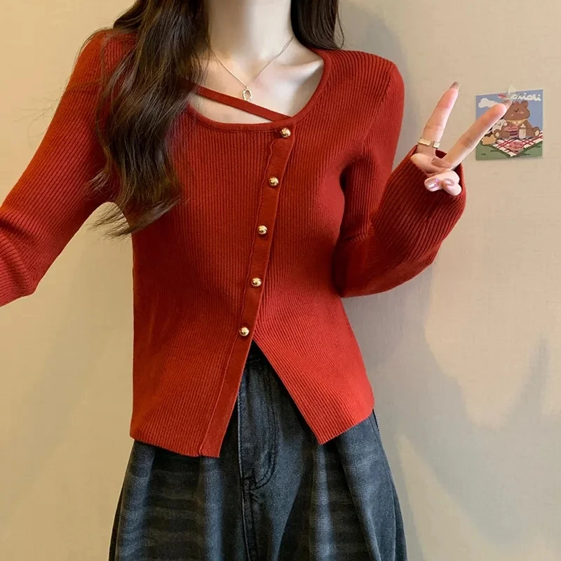Spring Autumn Winter Fashion Woman Women's Casual Slim Knitted Irregular Top Soft Solid Bottom Simple Pullover Sexy
Spring Autumn Winter Fashion Woman Women's Casual Slim Knitted Irregular Top Soft Solid Bottom Simple Pullover Sexy