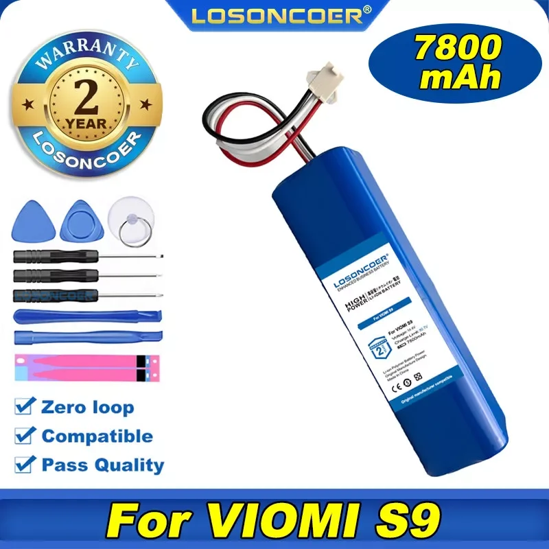 NEW2023 100% Original LOSONCOER 7800mAh Battery For Xiaomi Viomi S9 Robot Vacuum Cleaner Accessories Spare Parts Charging Batter
NEW2023 100% Original LOSONCOER 7800mAh Battery For Xiaomi Viomi S9 Robot Vacuum Cleaner Accessories Spare Parts Charging Batter