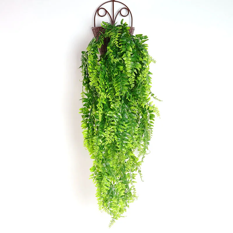 

Persian Fern Leaf Vine Interior Decoration Hanging Artificial Plant Plastic Leafy Grass Wedding Party Wall Balcony Gardening