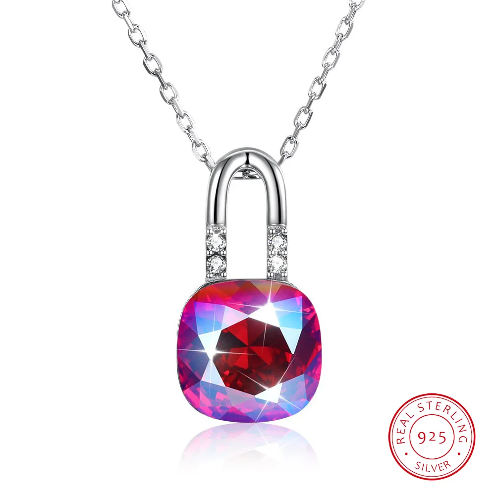 Sterling Silver Lock Crystal Pendant Necklace Chains Link Jewelry for Women Valentine's Day Anniversary Gift Fine Jewelry
Sterling Silver Lock Crystal Pendant Necklace Chains Link Jewelry for Women Valentine's Day Anniversary Gift Fine Jewelry