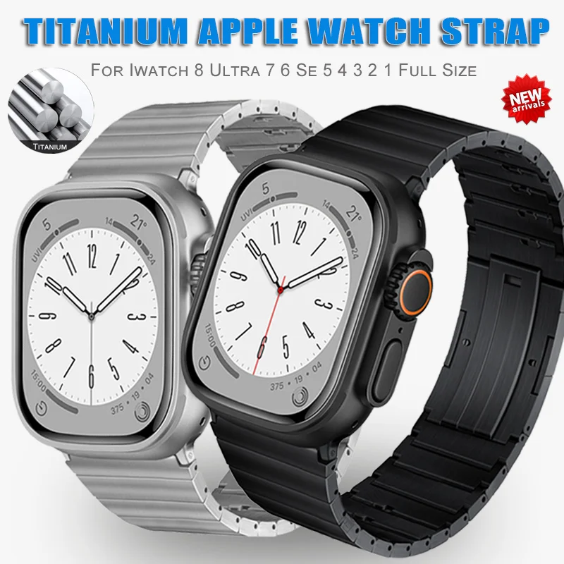 Luxury Titanium Strap Band for Apple Watch 8 Ultra 49mm 41mm 45mm Link Bracelet for iWatch Series 7 SE 6 5 4 3 42mm 44mm 38 40mm
Luxury Titanium Strap Band for Apple Watch 8 Ultra 49mm 41mm 45mm Link Bracelet for iWatch Series 7 SE 6 5 4 3 42mm 44mm 38 40mm
