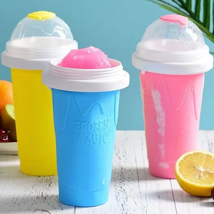 

Summer Quick-Frozen Smoothie Sand Cup Squeeze Homemade Milkshake Bottle Pinch Fast Cooling Magic Cup Ice Cream Slushy Maker New