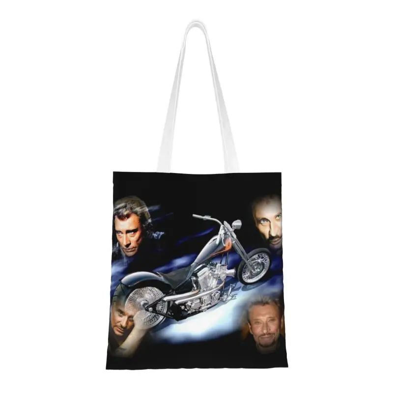 Reusable Johnny Hallyday Shopping Bag Women Canvas Shoulder Tote Bag Washable French Singer Rock Music Grocery Shopper Bags
Reusable Johnny Hallyday Shopping Bag Women Canvas Shoulder Tote Bag Washable French Singer Rock Music Grocery Shopper Bags