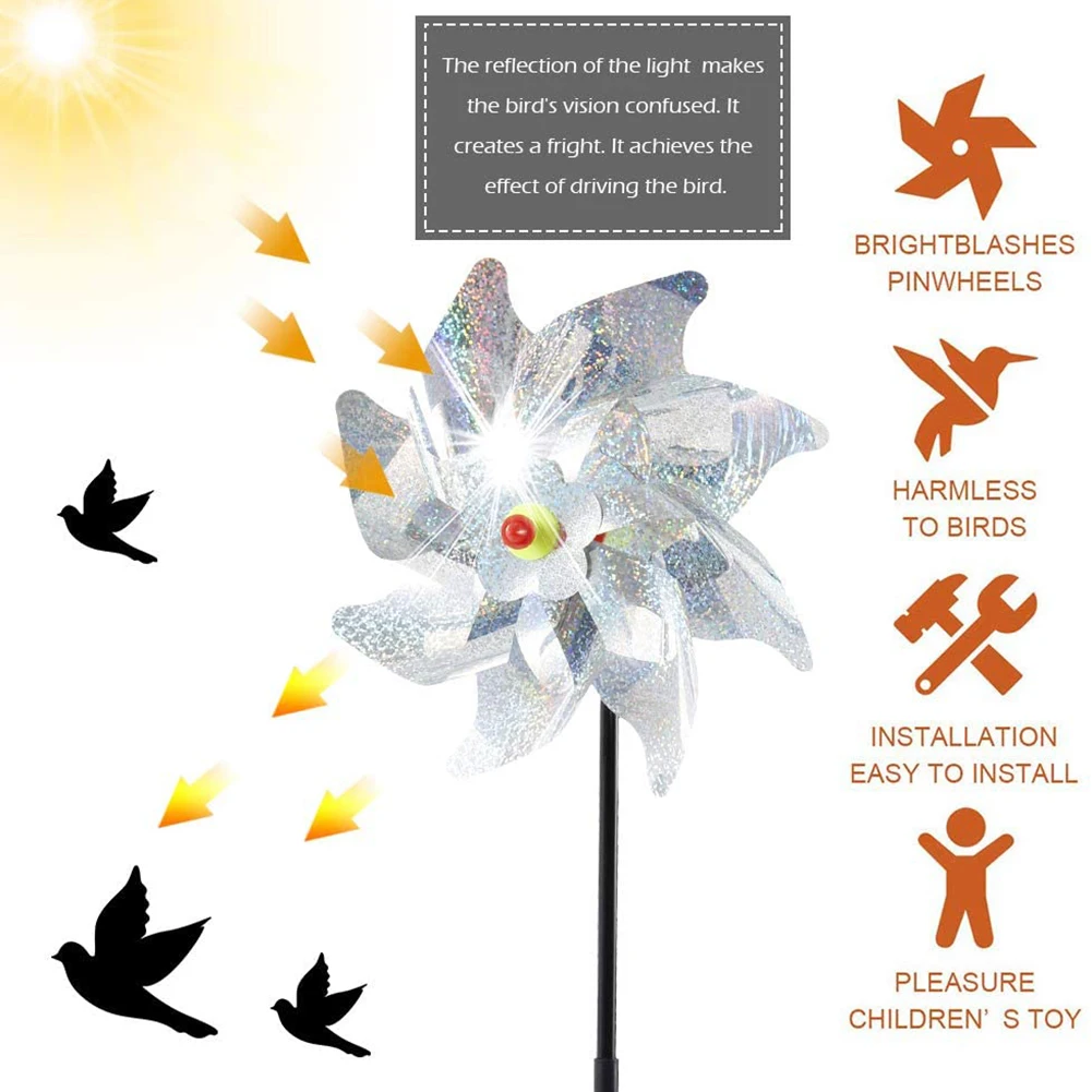 1-10Pcs Bird Repellent Windmills Spinner DIY Birds Deterrent Silver Pinwheels 7 Leaves for Outdoor Garden Lawn Yard Decoration
1-10Pcs Bird Repellent Windmills Spinner DIY Birds Deterrent Silver Pinwheels 7 Leaves for Outdoor Garden Lawn Yard Decoration