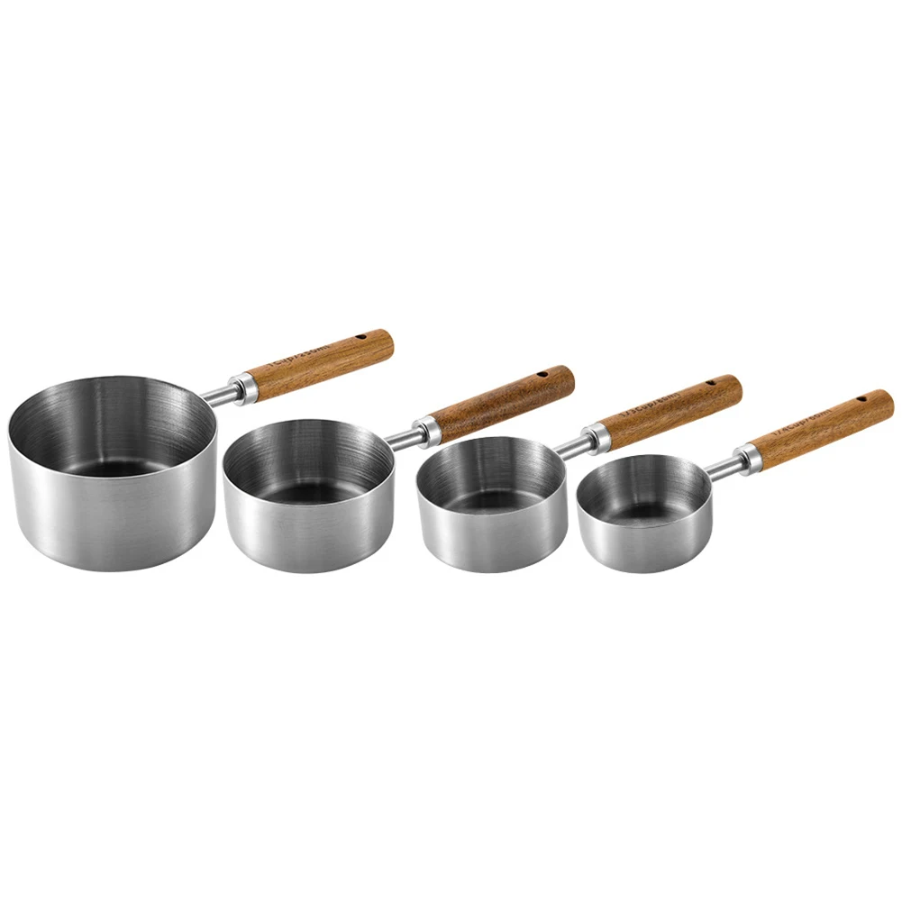 4pcs Measuring Spoon Cups Set Wooden Handle Stainless Steel Measuring Cups Spoons Baking Tools Kitchen Accessories
4pcs Measuring Spoon Cups Set Wooden Handle Stainless Steel Measuring Cups Spoons Baking Tools Kitchen Accessories