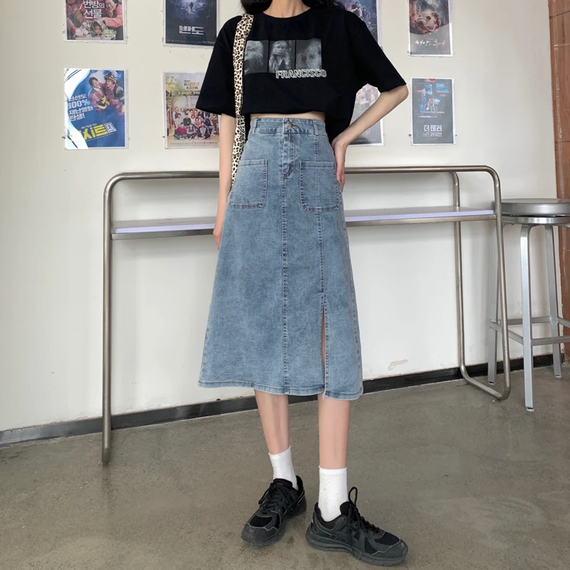 Skirts Women Denim Oversize S-XL A-line All-match Empire Casual Students Daily Ulzzang Chic Pockets Harajuku Ins Trendy Newest
Skirts Women Denim Oversize S-XL A-line All-match Empire Casual Students Daily Ulzzang Chic Pockets Harajuku Ins Trendy Newest