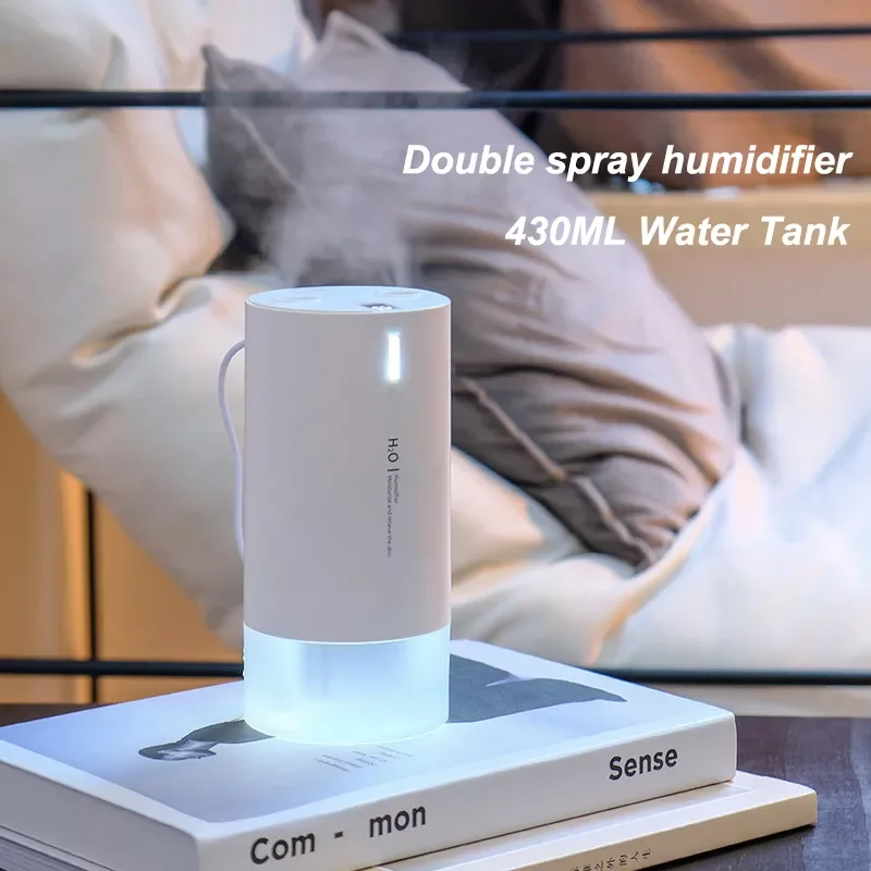 Car Humidifier Wireless Portable Desktop Mute Double Nozzle Office Home Aromatherapy Humidificador with Atmosphere Light
Car Humidifier Wireless Portable Desktop Mute Double Nozzle Office Home Aromatherapy Humidificador with Atmosphere Light