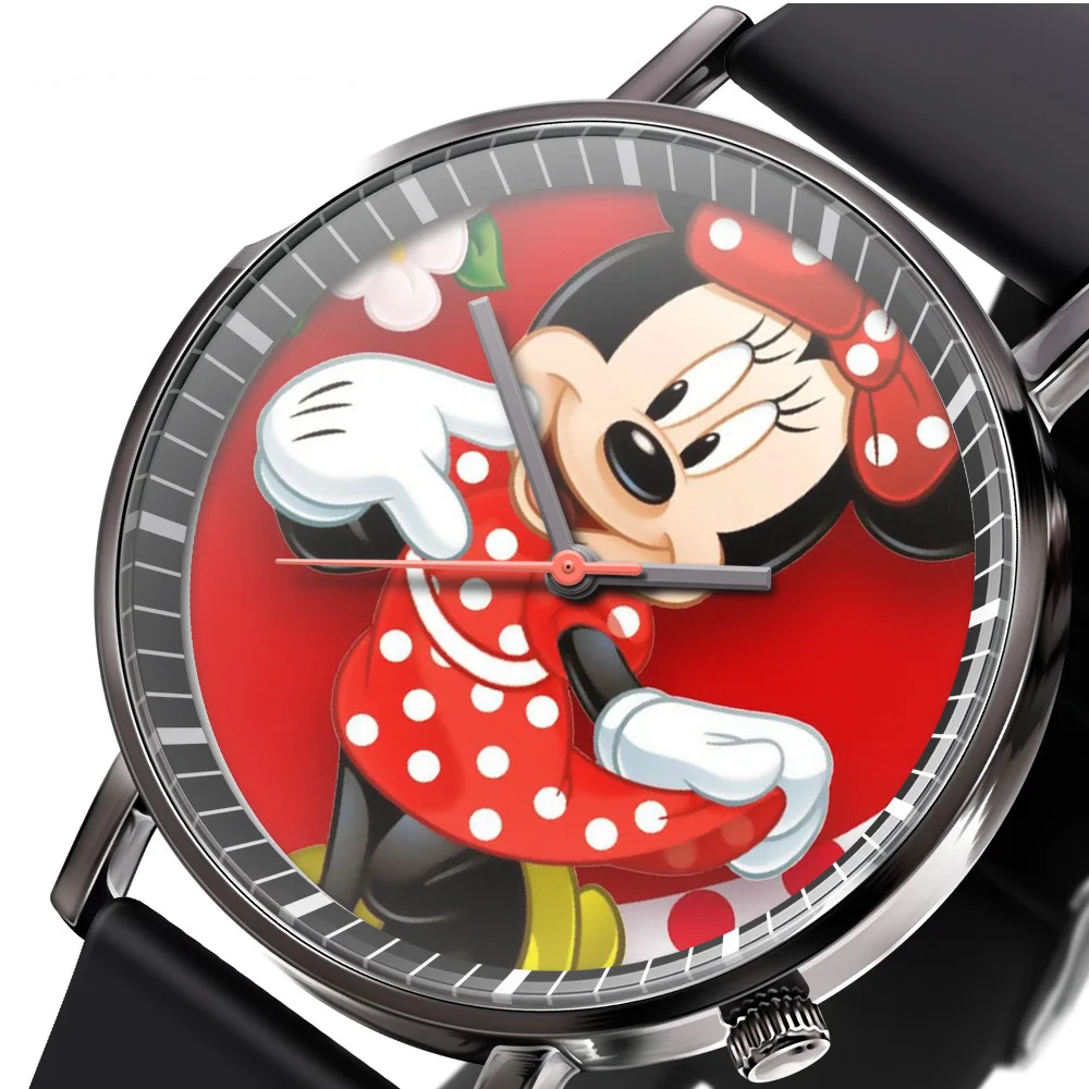 Disnye Minnie Micky Mouse Watches Women Quartz Wristwatches Black Pvc Watchbands Fashion Cartoon Timer Boy Girl Gifts
Disnye Minnie Micky Mouse Watches Women Quartz Wristwatches Black Pvc Watchbands Fashion Cartoon Timer Boy Girl Gifts