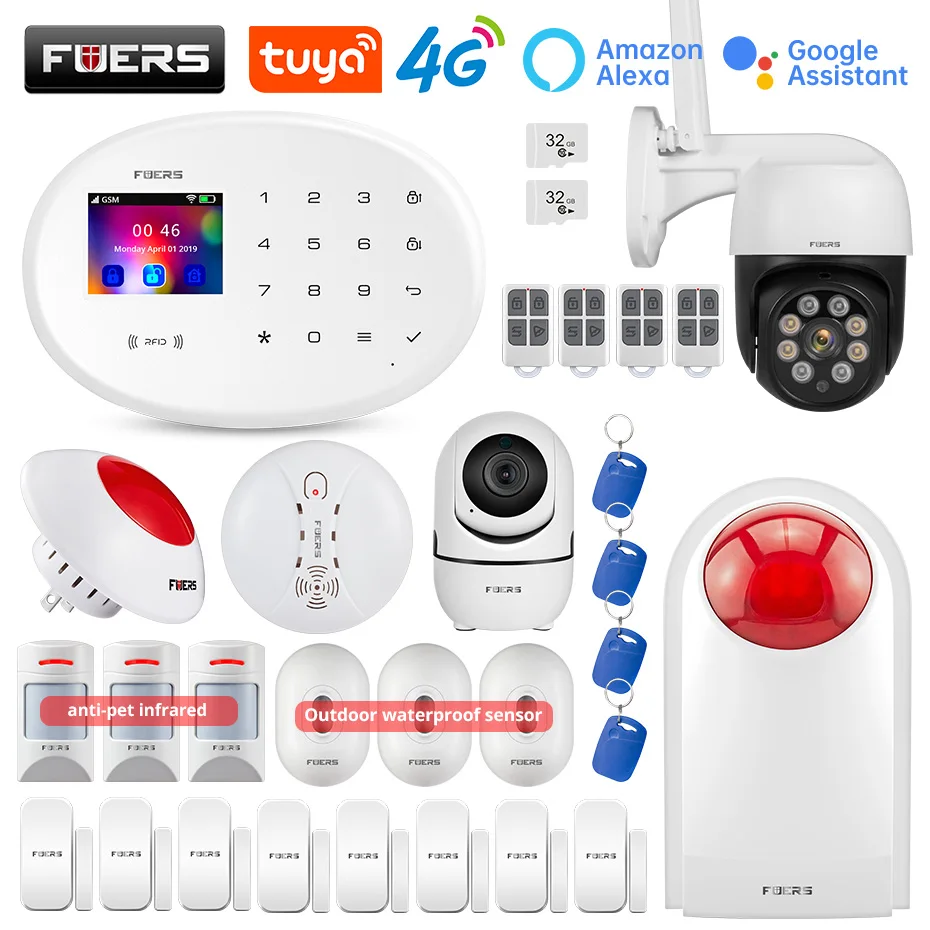 FUERS W204 4G GSM WIFI Tuya Smart Home Alarm system Kit Wireless Alarm Security System IP Camera Waterproof Anti-Pet Sensor
FUERS W204 4G GSM WIFI Tuya Smart Home Alarm system Kit Wireless Alarm Security System IP Camera Waterproof Anti-Pet Sensor