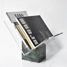 Marble Acrylic File Holder Organizer Magazine Shelf Newspaper Clip Binder Mail Book CD Records Sorter for Home Office Decoration