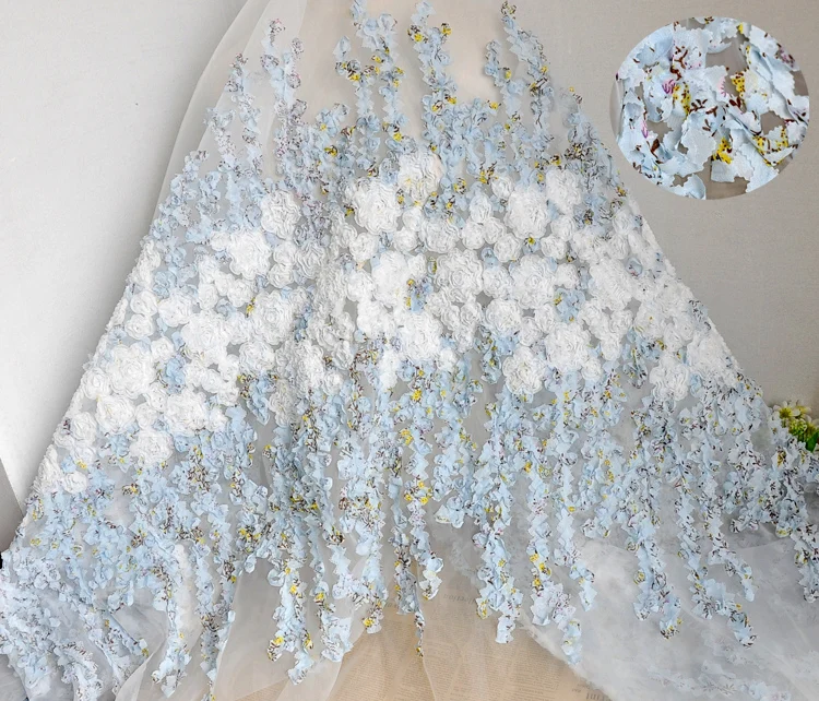 Blue organza 3D flower fabric chiffon texture flower fabric clothing skirt evening dress accessories
Blue organza 3D flower fabric chiffon texture flower fabric clothing skirt evening dress accessories