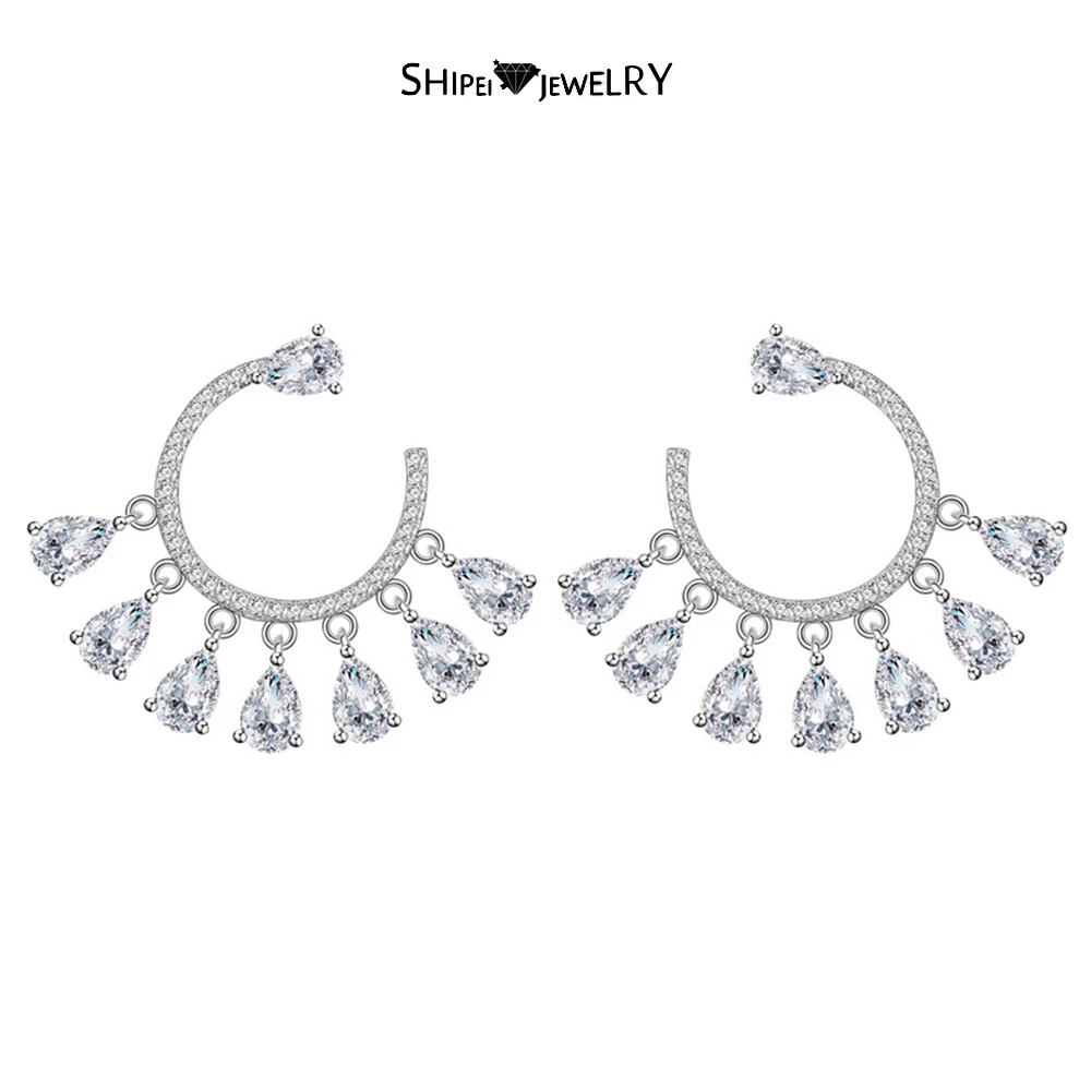 Shipei 100% 925 Sterling Silver Pear Created Moissanite Gemstone Wedding Engagement Fine Jewelry Luxury Drop Dangle Earrings
Shipei 100% 925 Sterling Silver Pear Created Moissanite Gemstone Wedding Engagement Fine Jewelry Luxury Drop Dangle Earrings