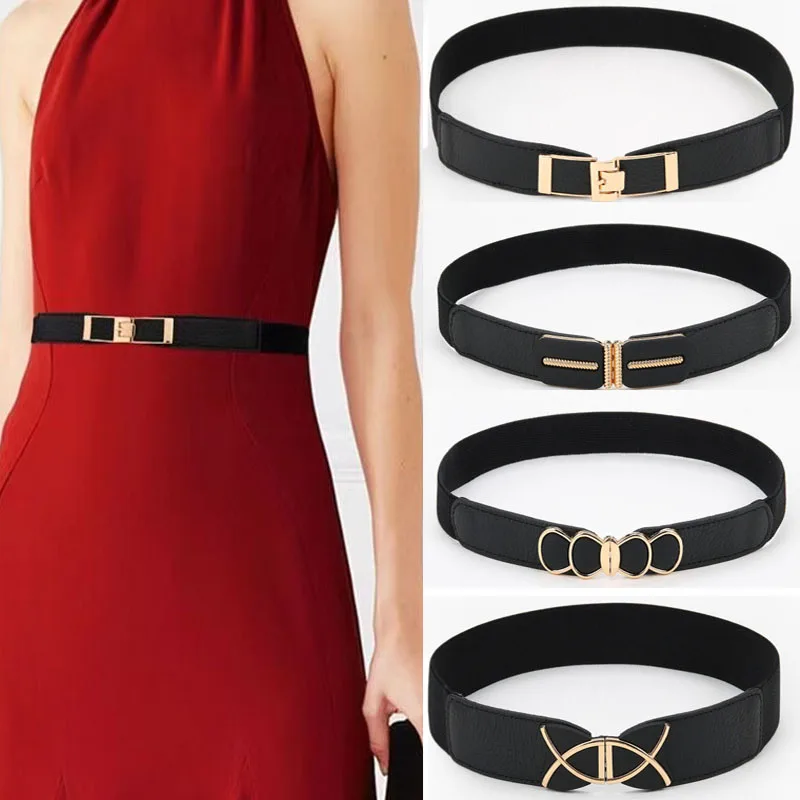 High Quality PU Leather Alloy Buckle Fashion Women Girdle Black Wide And Narrow Stretch Belt Wild Dress Coat Elastic New Belt
High Quality PU Leather Alloy Buckle Fashion Women Girdle Black Wide And Narrow Stretch Belt Wild Dress Coat Elastic New Belt