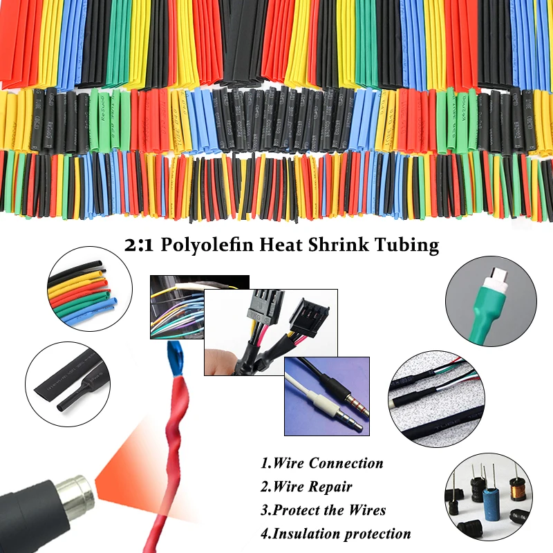 2:1 Thermoresistant Tube Heat Shrink Wrap KIT Termoretractil Heat Shrink Tube Assorted Pack Wire Cable Insulation Sleeve 3:1
2:1 Thermoresistant Tube Heat Shrink Wrap KIT Termoretractil Heat Shrink Tube Assorted Pack Wire Cable Insulation Sleeve 3:1