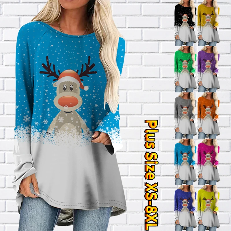 2022 Autumn Winter Women's New Design Print Long Sleeve Top Loose Tee Shirt Everyday Street Fashion Pullover Christmas Tee Shirt
2022 Autumn Winter Women's New Design Print Long Sleeve Top Loose Tee Shirt Everyday Street Fashion Pullover Christmas Tee Shirt