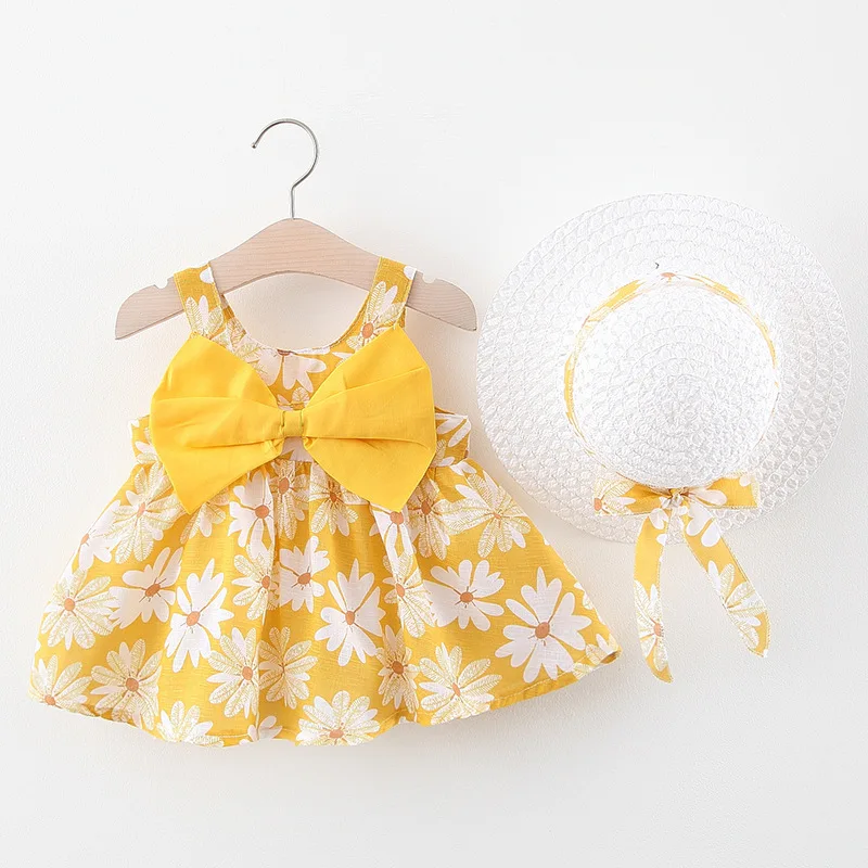 New 2pcs Grils Sweet Bow Dress+ Hat Suit Summer Baby Girl Sleeveless Beach Printed Dresses Kids Party Princess Clothes Set
New 2pcs Grils Sweet Bow Dress+ Hat Suit Summer Baby Girl Sleeveless Beach Printed Dresses Kids Party Princess Clothes Set
