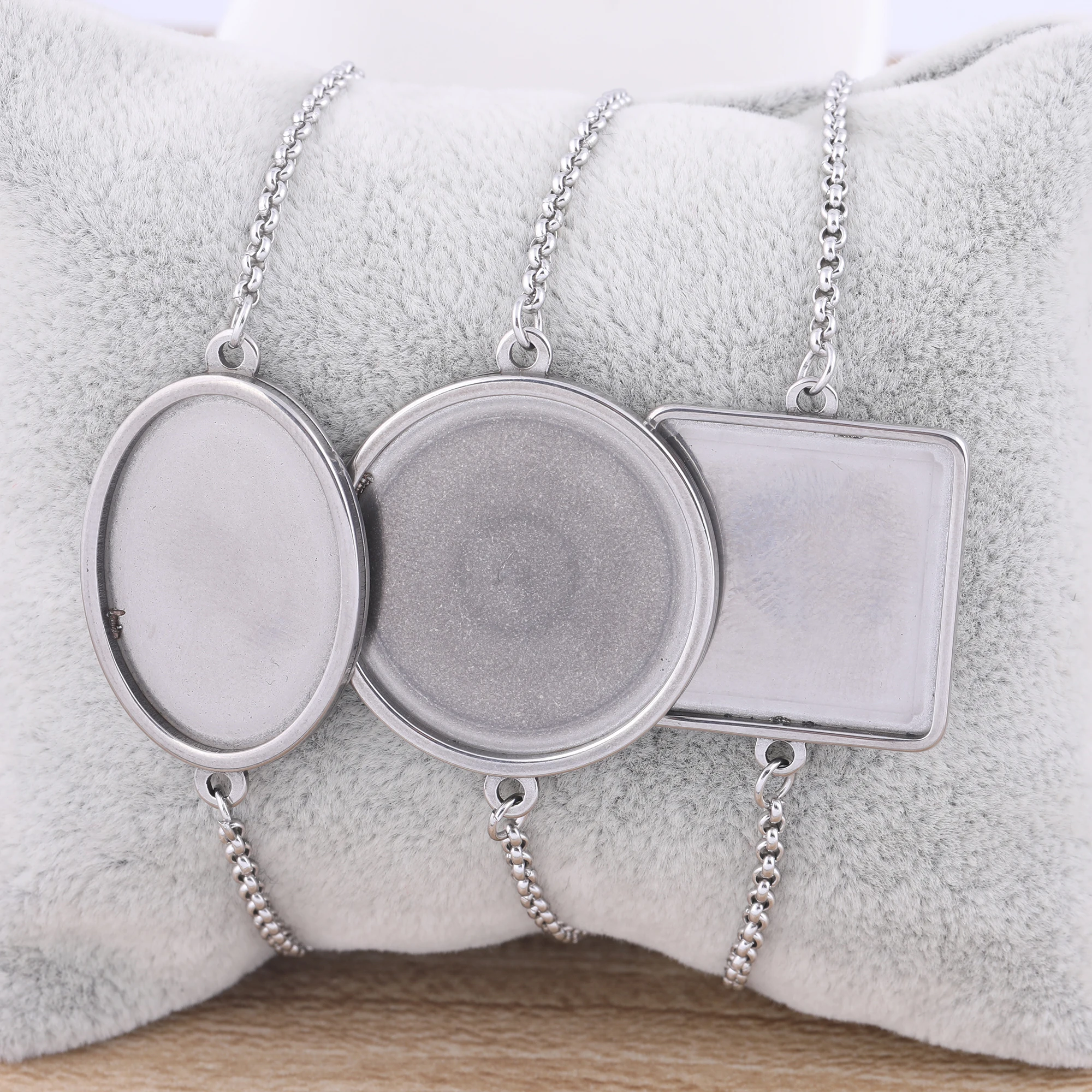 3pcs Stainless Steel Chain Bracelets Base Blanks Oval Round Square Cabochon Setting Bezels diy bracelets making kit
3pcs Stainless Steel Chain Bracelets Base Blanks Oval Round Square Cabochon Setting Bezels diy bracelets making kit