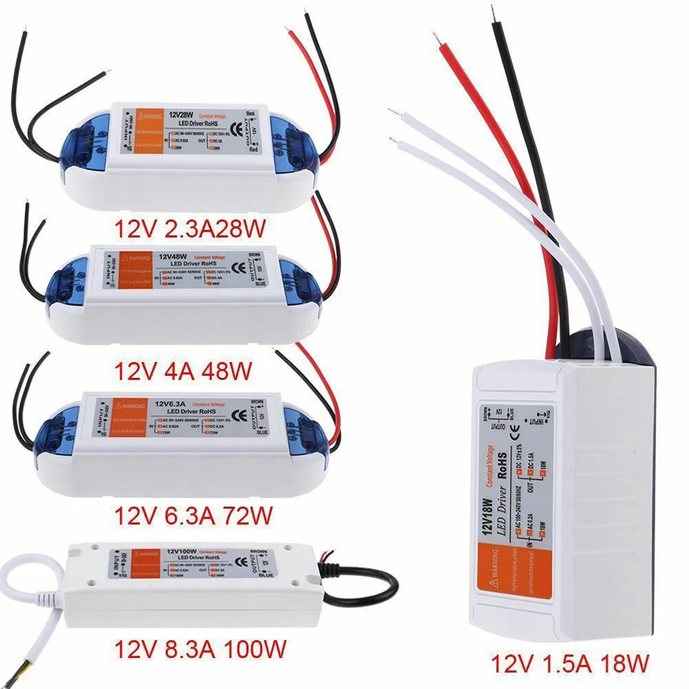 12V Power Supply Adapter 240V-DC 12V Lighting Transformer 18W 28W 36W 42w 48W 60W 72W 100W Volts Source LED Driver Power Supply
12V Power Supply Adapter 240V-DC 12V Lighting Transformer 18W 28W 36W 42w 48W 60W 72W 100W Volts Source LED Driver Power Supply