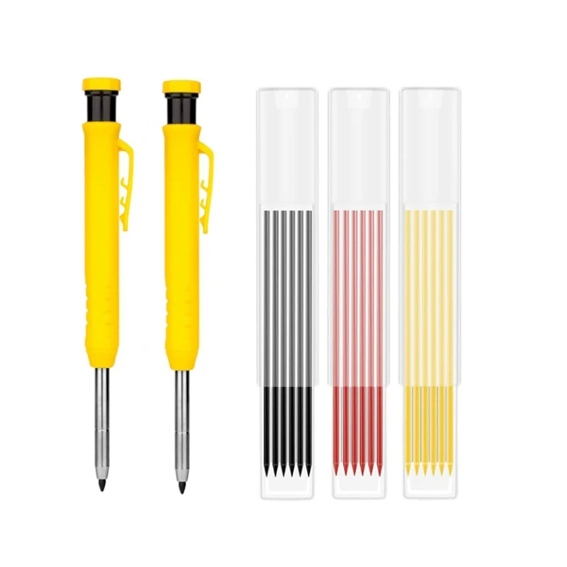 AFBC 2 Pieces Solid Carpenter Pencil, With Automatic Pencil Sharpener Carpentry Pencil Set Including 18 Pencil Refills
AFBC 2 Pieces Solid Carpenter Pencil, With Automatic Pencil Sharpener Carpentry Pencil Set Including 18 Pencil Refills
