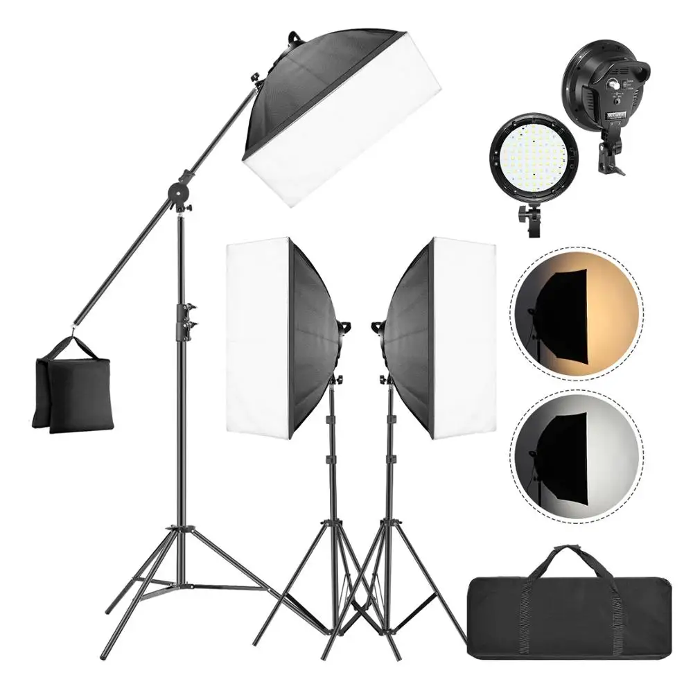 Neewer 3 Packs LED Softbox Lighting Kit: 20x27 Inches Softbox, 45W Dimmable LED Light Head With 2 Color Temperature, Light Stand
Neewer 3 Packs LED Softbox Lighting Kit: 20x27 Inches Softbox, 45W Dimmable LED Light Head With 2 Color Temperature, Light Stand