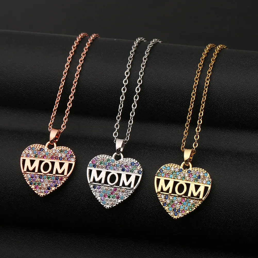 Elegant Mother Day Heart CZ Pendant Necklaces For Women Mom Colorful Rhinestone Letter Stainless Steel Chains Mother Birthday
Elegant Mother Day Heart CZ Pendant Necklaces For Women Mom Colorful Rhinestone Letter Stainless Steel Chains Mother Birthday