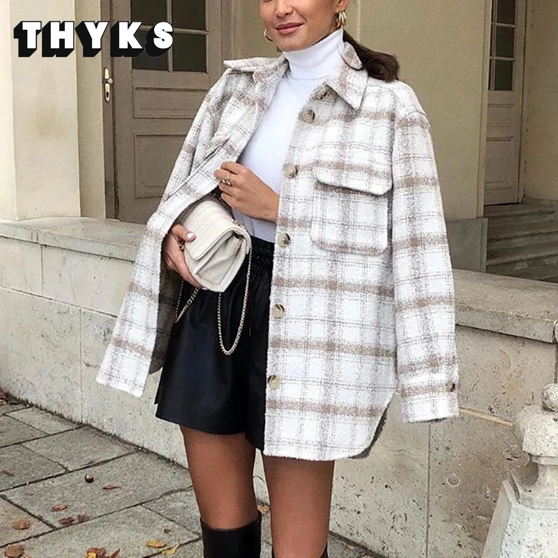 Vintage Plaid Jacket Women Soft Tweed Shirts Za 2022 Autumn-Winter Lady Elegant Loose Blouses Streetwear Girl Oversized Outwear
Vintage Plaid Jacket Women Soft Tweed Shirts Za 2022 Autumn-Winter Lady Elegant Loose Blouses Streetwear Girl Oversized Outwear