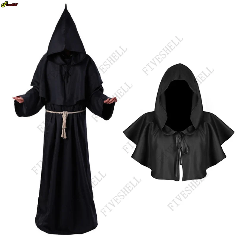 Priest Costume Men Medieval Cowl Mantle Monk Cross Hooded Cloak Friar Robe Halloween Wizard Cosplay
Priest Costume Men Medieval Cowl Mantle Monk Cross Hooded Cloak Friar Robe Halloween Wizard Cosplay