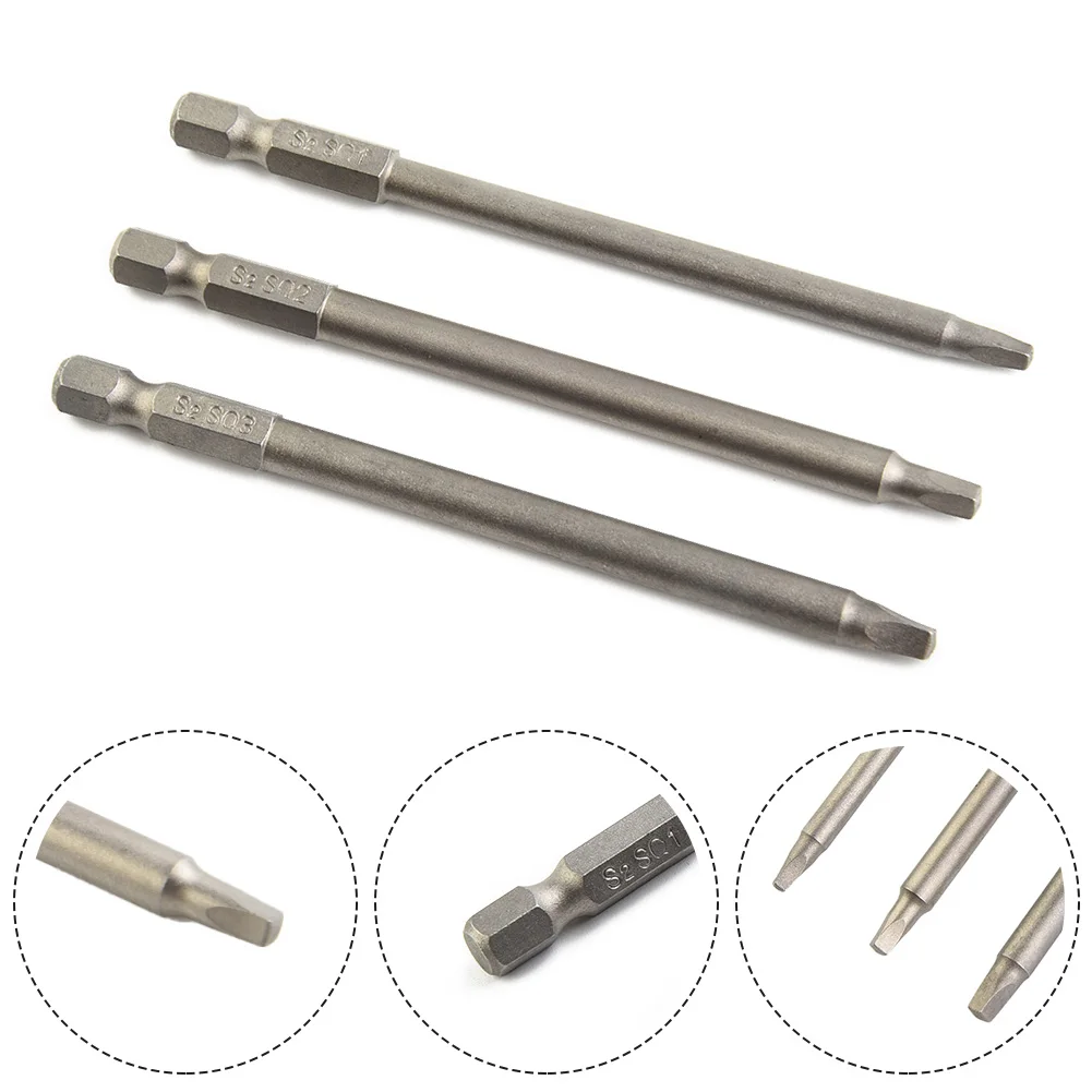 3Pcs SQ1-SQ3 Square Screwdriver Bit 100mm 1/4 Hex Shank Electric Screwdriver Head Power Tools Electrical Drill Accessories
3Pcs SQ1-SQ3 Square Screwdriver Bit 100mm 1/4 Hex Shank Electric Screwdriver Head Power Tools Electrical Drill Accessories