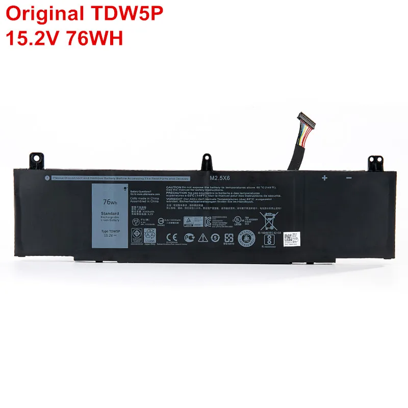 15.2V 76Wh New TDW5P Original Laptop Battery For Dell Alienware 13 R3 ALW13C-D1738 D2718 D2728 Notebook Computer P81G 4RRR3
15.2V 76Wh New TDW5P Original Laptop Battery For Dell Alienware 13 R3 ALW13C-D1738 D2718 D2728 Notebook Computer P81G 4RRR3