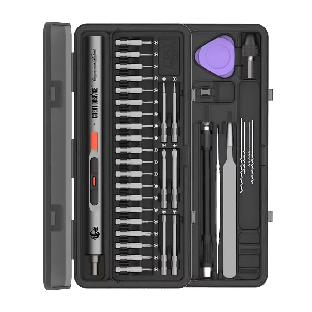 Набор прецизионных отверток CreationSpace 3,6 В, мини-электрическая отвертка со сверлами, 3 настройки крутящего момента, набор инструментов для ремонта CS0702A
Набор прецизионных отверток CreationSpace 3,6 В, мини-электрическая отвертка со сверлами, 3 настройки крутящего момента, набор инструментов для ремонта CS0702A