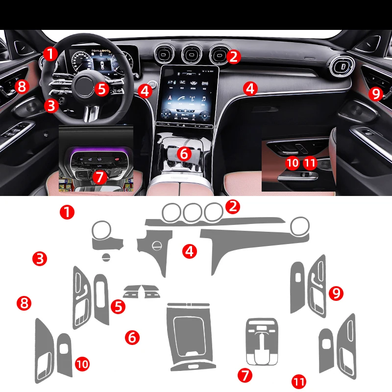 TPU for Benz Mercedes C Class C200 C260 Transparent Protect Film Car Interior Sticker Central Control Panel Gear Door Air Panel
TPU for Benz Mercedes C Class C200 C260 Transparent Protect Film Car Interior Sticker Central Control Panel Gear Door Air Panel