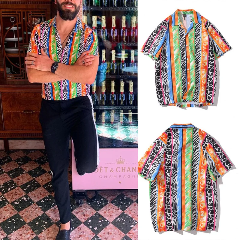Shirts for Men 2022 European American Men's Seaside Beach Color Striped Spotted Striped Short-sleeved Shirt Mens Clothing
Shirts for Men 2022 European American Men's Seaside Beach Color Striped Spotted Striped Short-sleeved Shirt Mens Clothing