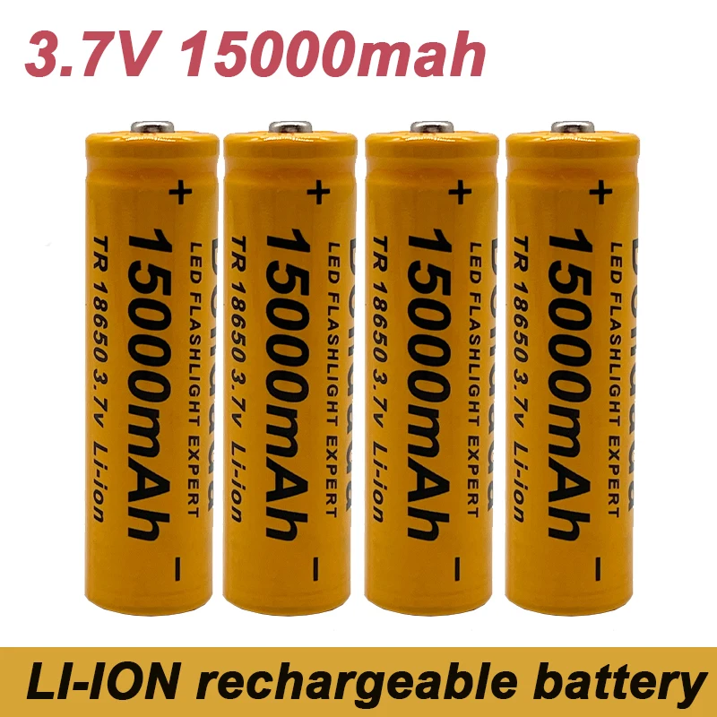 

The new 18650 3.7v 15000mAh Rechargeable lithium-ion battery is used for flashlights, headlights, electronic toys, etc