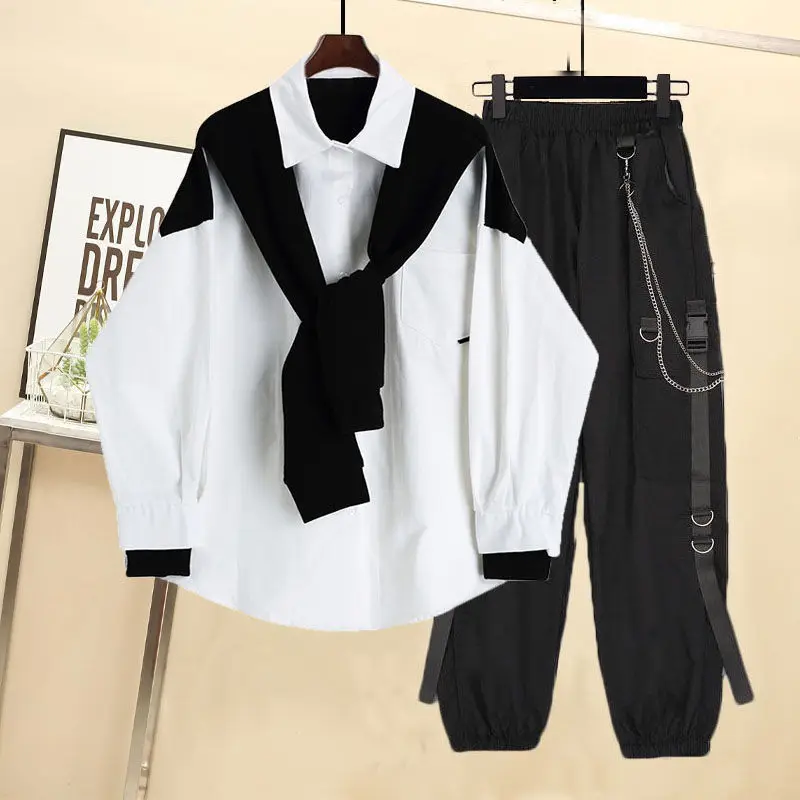 Spring Autumn Male Streetwear Cargo Pants Loose High Waist Joggers Men 2 Piece Long Sleeve Shirt Top with Casual Trousers Y952
Spring Autumn Male Streetwear Cargo Pants Loose High Waist Joggers Men 2 Piece Long Sleeve Shirt Top with Casual Trousers Y952