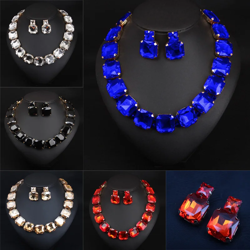 New Red Blue Champagne White Crystal Bridal Wedding Jewelry 2 Piece Set Women's Rhinestone Super Large Jewelry Luxury Jewelry
New Red Blue Champagne White Crystal Bridal Wedding Jewelry 2 Piece Set Women's Rhinestone Super Large Jewelry Luxury Jewelry