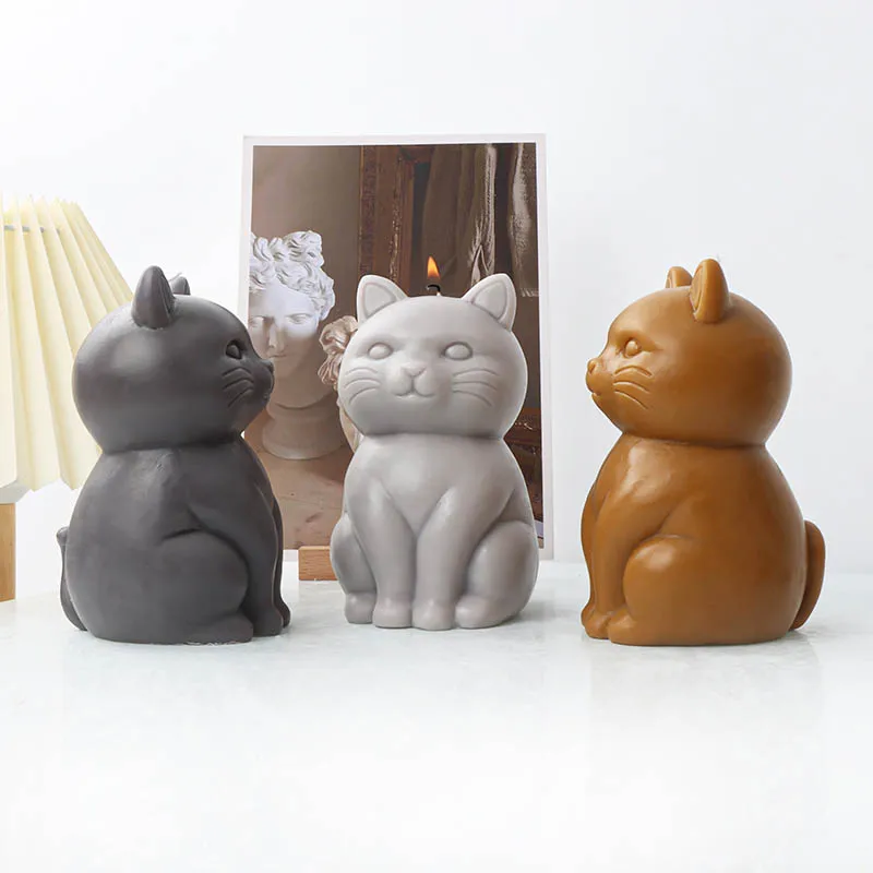 

Силиконовая форма для свечей в виде большой кошки, милые животные, кошки и собаки, сделай сам, изготовление свечей, пластырь, соевый воск, мыло, форма для торта, искусственные формы