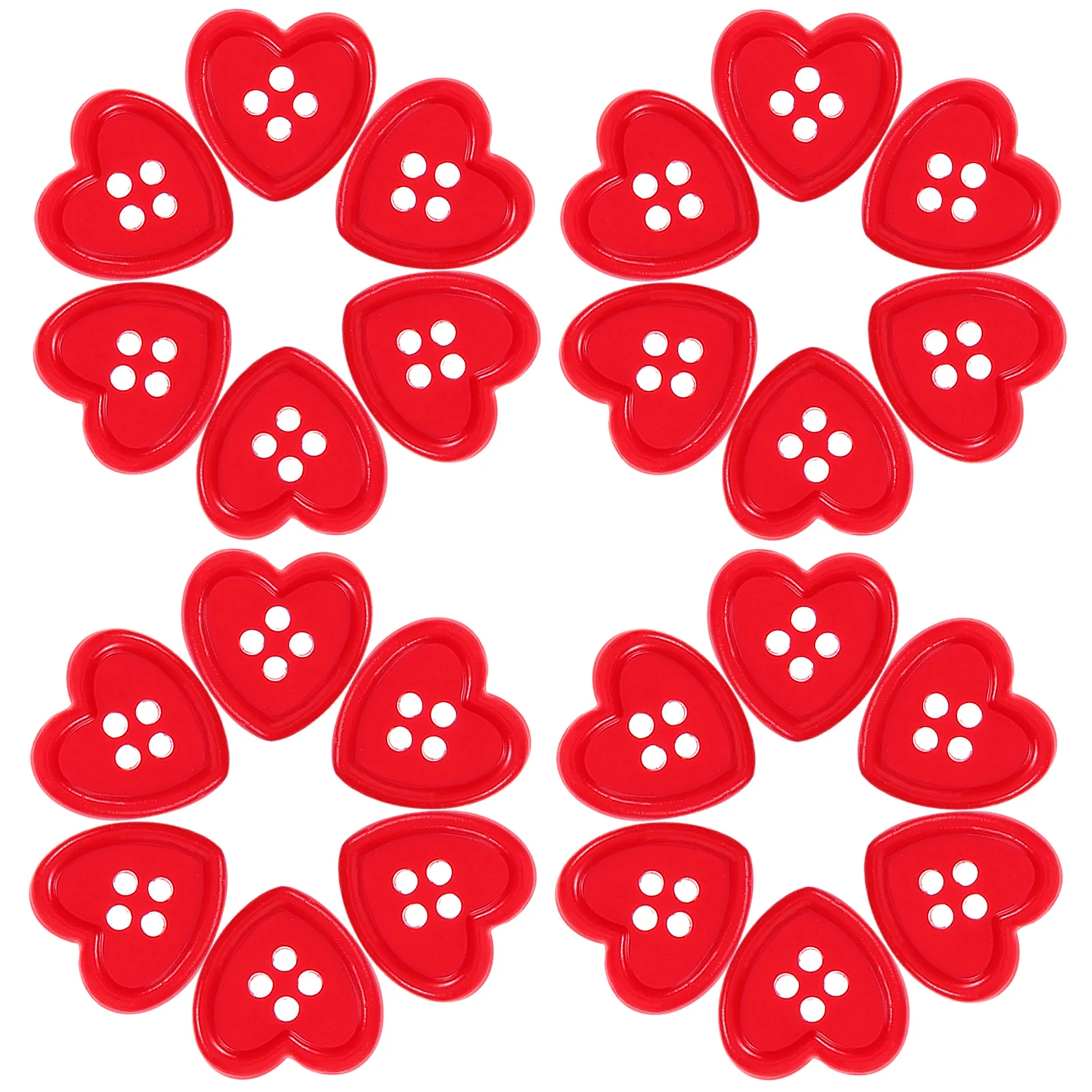 50 шт., декоративные пуговицы в форме сердца 
50 шт., декоративные пуговицы в форме сердца