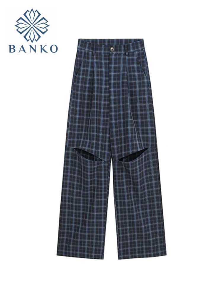 Female Korean Ins Plaid Pants Women's Loose Casual High Waist Hole Lattice Trousers Harajuku High Street All-Match Button Pants
Female Korean Ins Plaid Pants Women's Loose Casual High Waist Hole Lattice Trousers Harajuku High Street All-Match Button Pants