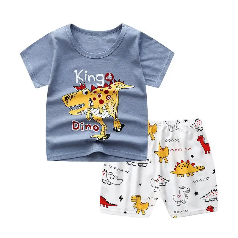 2022 Brand New Cotton Baby Sets Leisure Sports Boy T-shirt +Shorts Toddler Clothing Boys Girls Clothes |