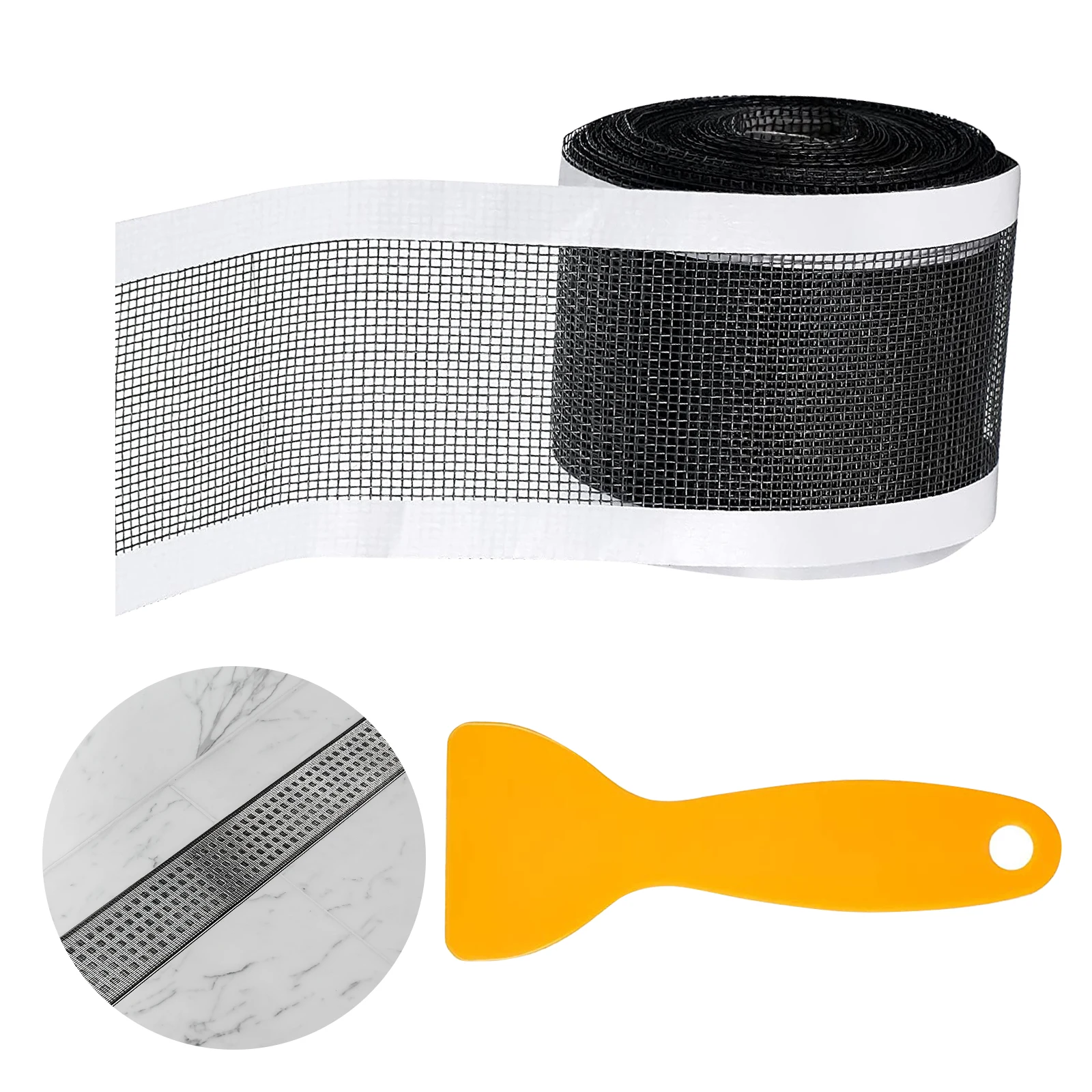 

Drain Hair Catcher Draining Mesh Sticker Wear-resistant Rectangular Filter Sink Strainer Polyester Bathroom Floor