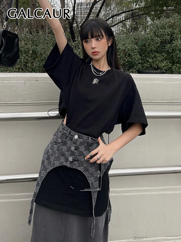 GALCAUR Vintage Loose Dress For Women Round Neck Short Sleeve Solid Minimalist Dresses With Print Belts Colorblock Female Summer
GALCAUR Vintage Loose Dress For Women Round Neck Short Sleeve Solid Minimalist Dresses With Print Belts Colorblock Female Summer