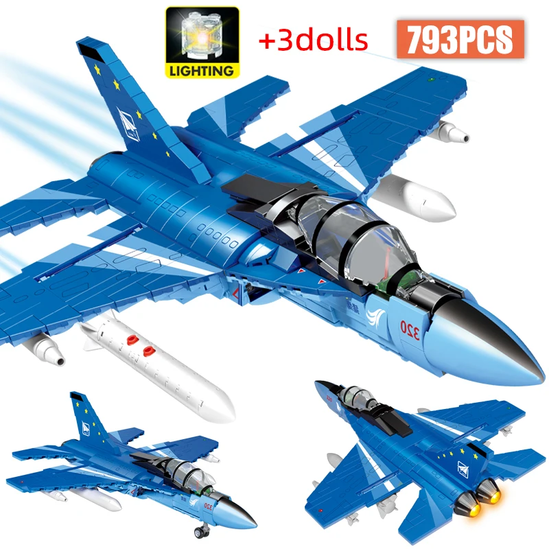 793pcs City Military WW2 Police L-15 Falcon Fighter Building Blocks Airplane Figure Bricks with Lights Toys for Children
793pcs City Military WW2 Police L-15 Falcon Fighter Building Blocks Airplane Figure Bricks with Lights Toys for Children